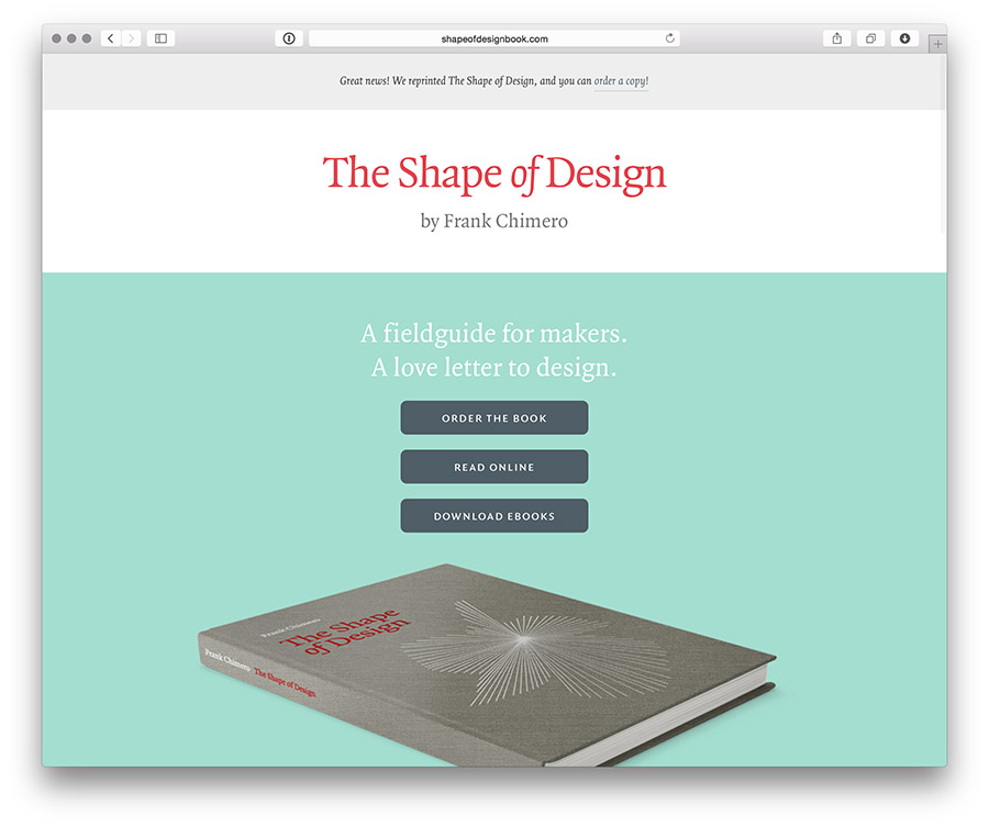 Website for The Shape of Design